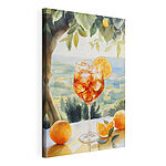 Wandbilder Glas mit Eis und Orangen