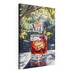 Wandbilder Glas mit Eis und Kirschen