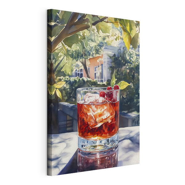 Glas mit Eis und Kirschen Wandbilder Glas mit Eis und Kirschen