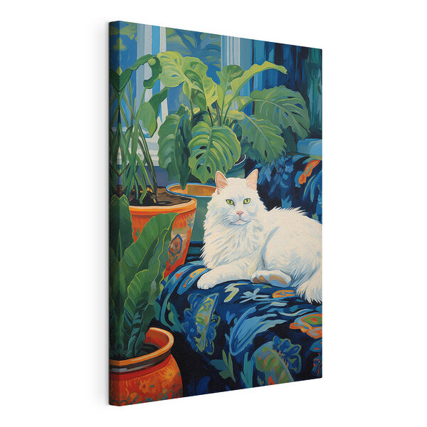 Katze auf einer Couch liegend Wandbilder Katze auf einer Couch liegend