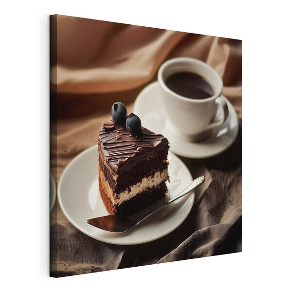 Wandbilder Ein Stück Kuchen und eine Tasse Kaffee