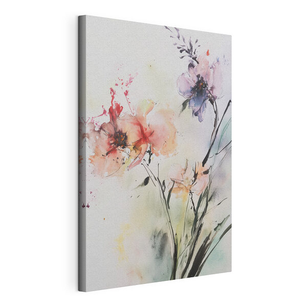 Malerei von Blumen auf einer weißen Fläche Wandbilder Malerei von Blumen auf einer weißen Fläche