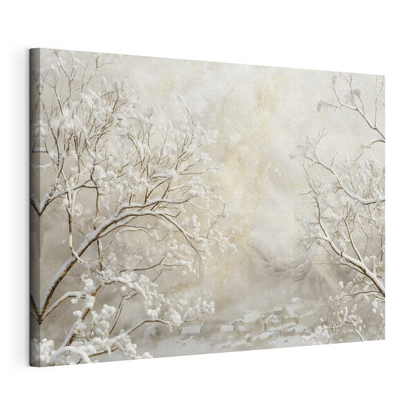 Schneebedeckte Bäume in einer verschneiten Landschaft Wandbilder Schneebedeckte Bäume in einer verschneiten Landschaft