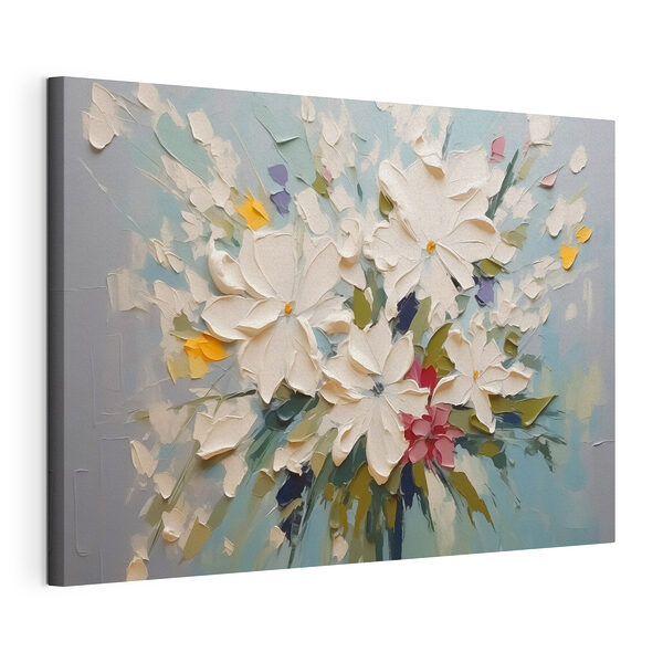 Wandbilder Malerei von Blumen auf einer blauen Fläche (Artikelnummer: s43348) Wandbilder Wandbilder Malerei von Blumen auf einer blauen Fläche (Artikelnummer: s43348)
