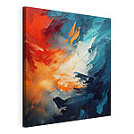 Wandbilder Bemalung mit blauen und orangenen Farben