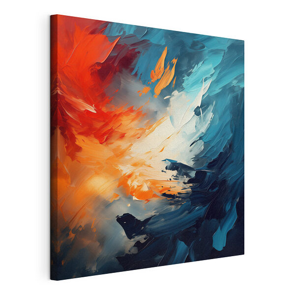 Wandbilder Wandbilder Bemalung mit blauen und orangenen Farben (Artikelnummer: s43363)