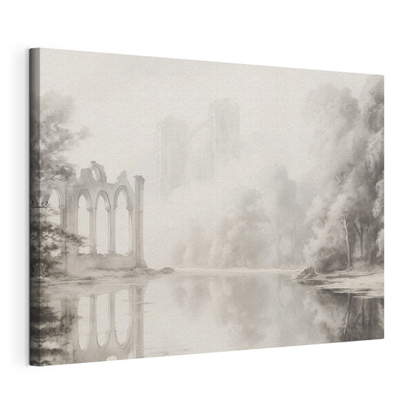 Wandbilder Wasserfläche mit einer Burg im Hintergrund