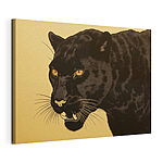 Wandbilder Schwarzer Panther mit gelben Augen