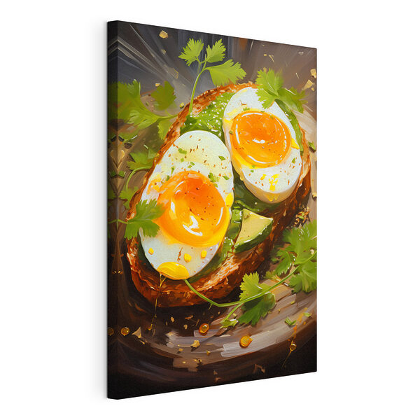 Frische Eier auf pulsierendem Toast-Meisterwerk Wandbilder Frische Eier auf pulsierendem Toast-Meisterwerk