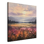 Wandbilder Blumenfeld mit Bergen im Hintergrund