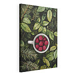 Wandbilder Becher mit Himbeeren in einem Baum