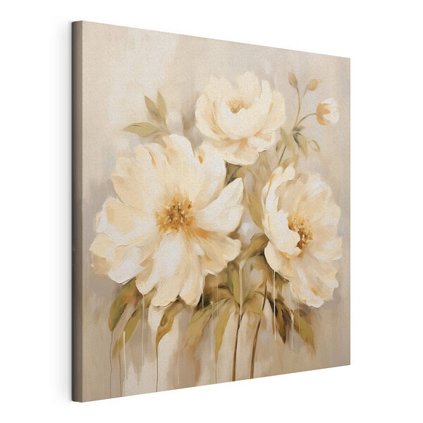 Wandbilder Gemälde mit Blumen an einer Wand