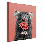 Wandbilder Maus hält eine Blume