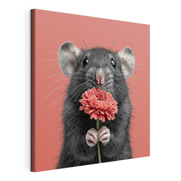 Maus hält eine Blume Wandbilder Maus hält eine Blume