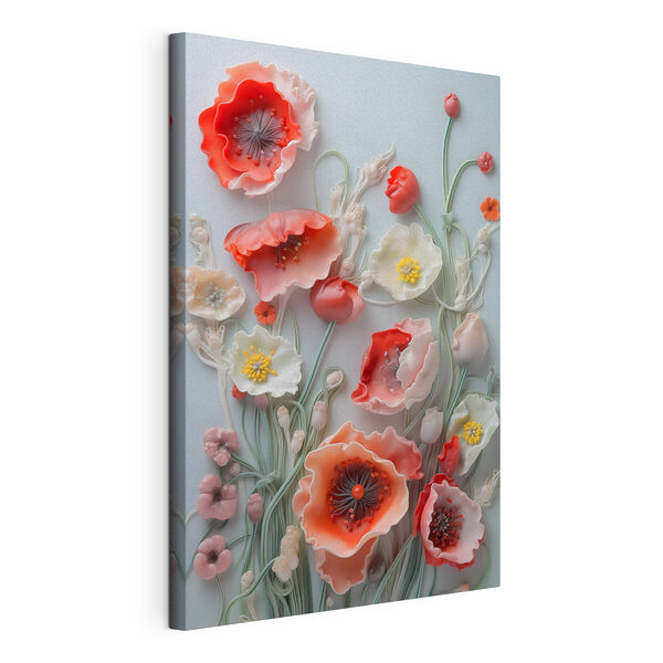 Gruppe von Blumen auf einer weißen Fläche Wandbilder Gruppe von Blumen auf einer weißen Fläche
