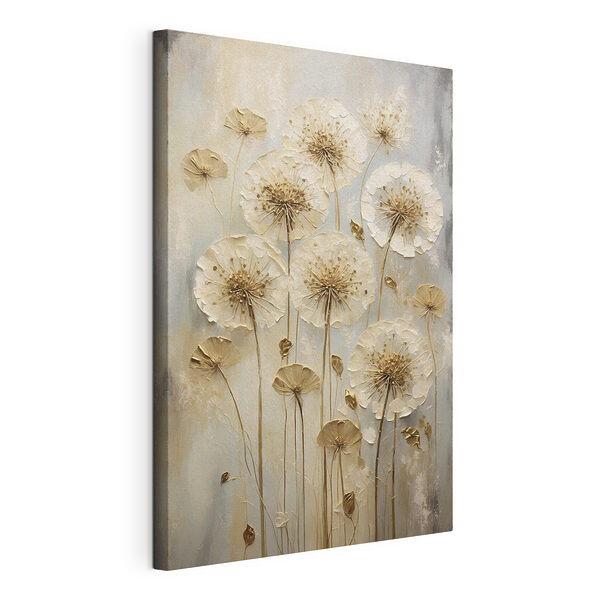 Wandbilder Gemälde mit Blumen auf grauem Hintergrund