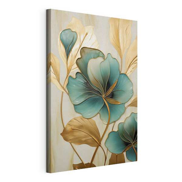 Wandbilder Wandbilder Lebhaftes Blumenmuster mit eleganten Blättern (Artikelnummer: s47419)