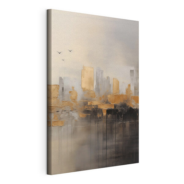 Wandbilder Gemälde einer Stadt mit Vögeln, die am Himmel fliegen (Artikelnummer: s47673) Wandbilder Wandbilder Gemälde einer Stadt mit Vögeln, die am Himmel fliegen (Artikelnummer: s47673)
