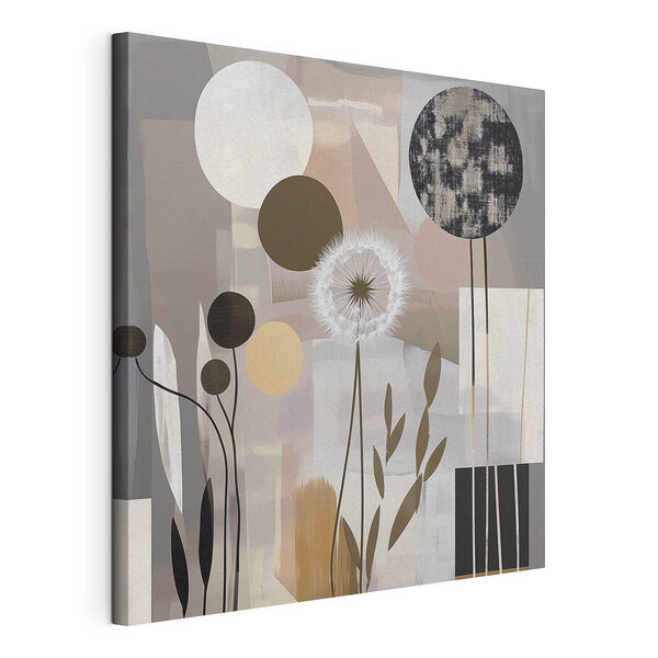 Gemälde mit Blumen und geometrischen Formen Wandbilder Gemälde mit Blumen und geometrischen Formen