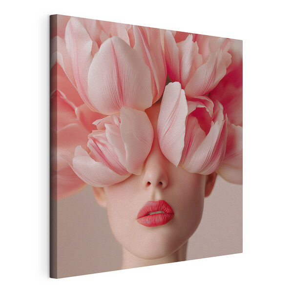 Frau mit rosa Blumen im Haar Wandbilder Frau mit rosa Blumen im Haar
