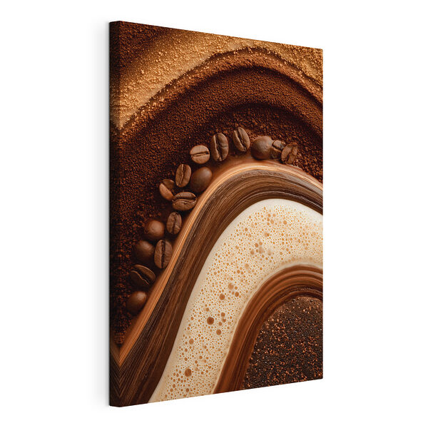 Wandbilder Wandbilder Kaffeebohnen und Kaffeepulver auf einer Fläche (Artikelnummer: s47959)