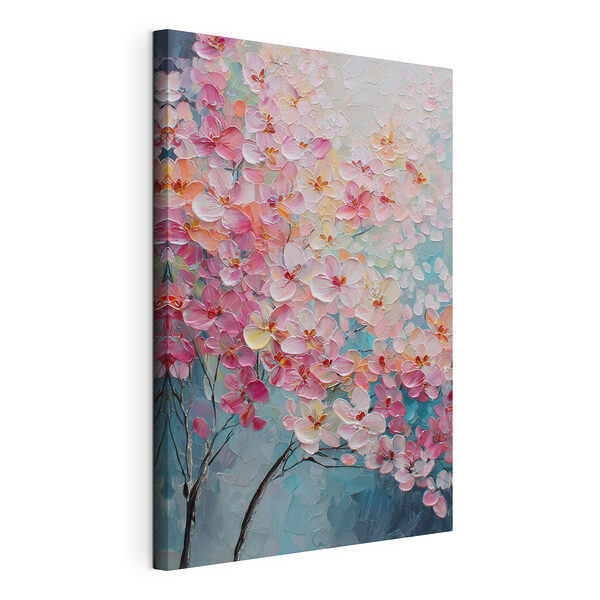 Wandbilder Wandbilder Gemälde mit rosa Blumen (Artikelnummer: s47987)