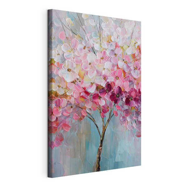 Gemälde eines Baumes mit rosa Blüten Wandbilder Gemälde eines Baumes mit rosa Blüten