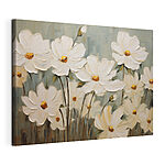 Wandbilder Gemälde mit weißen Blumen