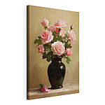 Wandbilder Vase mit rosa Blumen