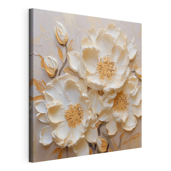 Weiße Blumen an einer Wand Wandbilder Weiße Blumen an einer Wand