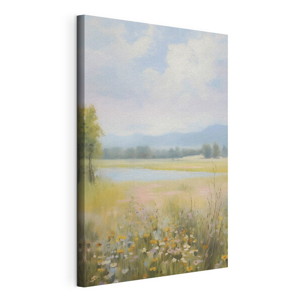 Wandbilder Wandbilder Ein Feld voller Blumen und Bäume (Artikelnummer: s48419)
