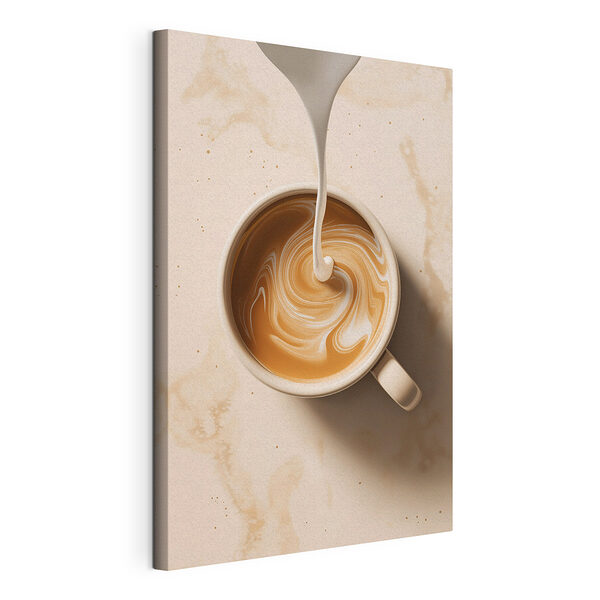 Wandbilder Eine Tasse Kaffee, in die Milch eingegossen wird (Artikelnummer: s48439) Wandbilder Wandbilder Eine Tasse Kaffee, in die Milch eingegossen wird (Artikelnummer: s48439)
