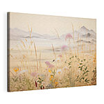 Wandbilder Gemälde mit Blumen und Gras