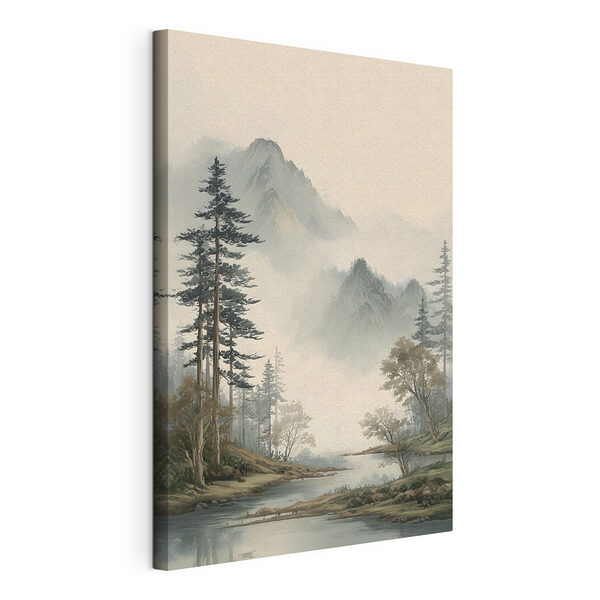 Wandbilder Landschaft mit einem Fluss, Bäumen und Bergen (Artikelnummer: s48531) Wandbilder Wandbilder Landschaft mit einem Fluss, Bäumen und Bergen (Artikelnummer: s48531)