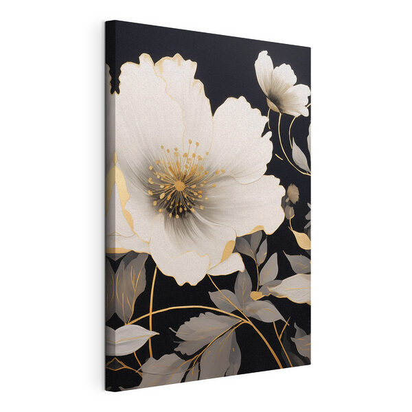 Wandbilder Wandbilder Elegantes Blumenmuster auf dunklem Hintergrund (Artikelnummer: s48634)