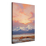 Wandbilder Gebirgskette mit rosa Himmel