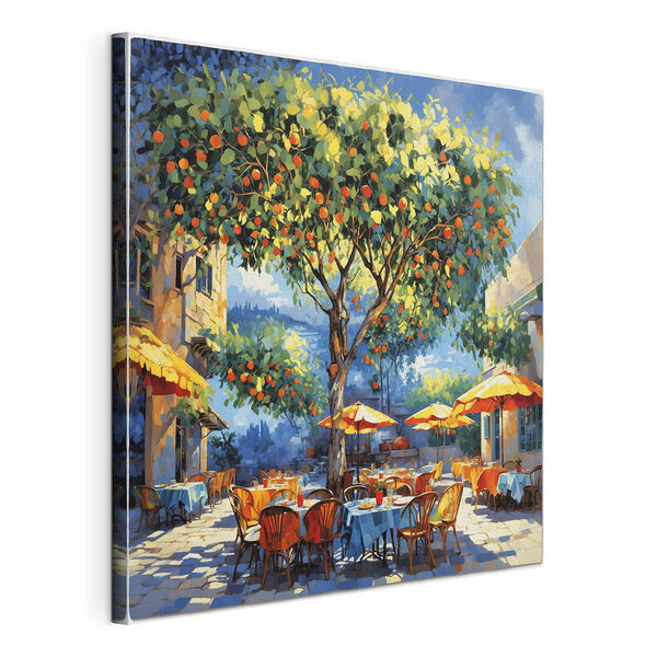Wandbilder Gemälde eines Orangenbaums mit Tischen und Stühlen unter einem Orangenbaum (Artikelnummer: s48811) Wandbilder Wandbilder Gemälde eines Orangenbaums mit Tischen und Stühlen unter einem Orangenbaum (Artikelnummer: s48811)