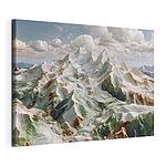 Wandbilder Verschneiter Berg mit Wolken am Himmel