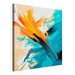 Wandbilder Anstrich mit blauer und orangefarbener Farbe