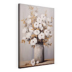 Wandbilder Gemälde von Baumwollblüten in einer Vase