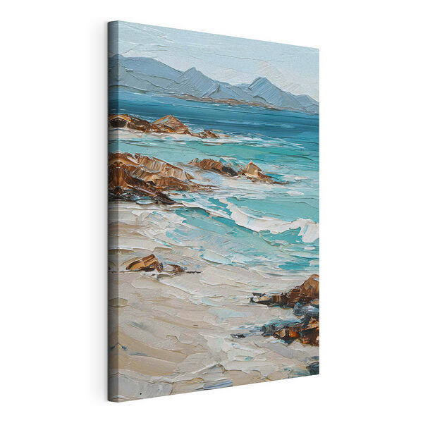 Wandbilder Gemälde eines Strandes mit Felsen und Wasser (Artikelnummer: s48995) Wandbilder Wandbilder Gemälde eines Strandes mit Felsen und Wasser (Artikelnummer: s48995)