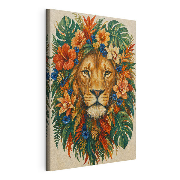 Wandbilder Gemälde eines Löwen mit Blumen (Artikelnummer: s49037) Wandbilder Wandbilder Gemälde eines Löwen mit Blumen (Artikelnummer: s49037)