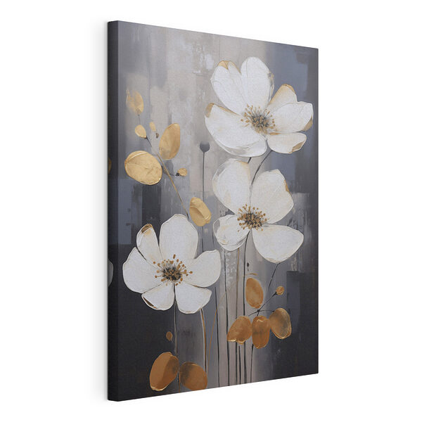 Wandbilder Elegante weiße Blumen vor dunklem Hintergrund (Artikelnummer: s49077) Wandbilder Wandbilder Elegante weiße Blumen vor dunklem Hintergrund (Artikelnummer: s49077)
