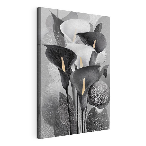 Wandbilder Wandbilder Gruppe aus schwarzen und weißen Blumen (Artikelnummer: s49086)