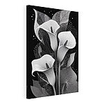 Wandbilder Elegantes Blumenmuster in monochromen Farbtönen