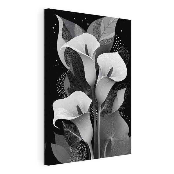 Wandbilder Elegantes Blumenmuster in monochromen Farbtönen