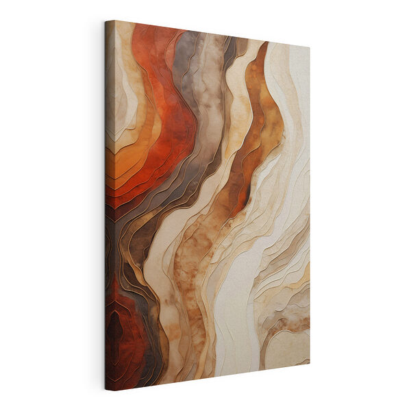Wandbilder Wandbilder Kunstvoll ineinander verschachtelte Schichten in warmen, erdigen Farbtönen (Artikelnummer: s49165)