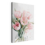 Wandbilder Zartrosa Tulpen in einer Vase