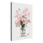 Wandbilder Aquarell mit Blumen in einer Glasvase