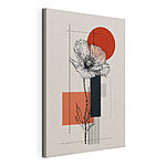 Wandbilder Blume mit Stiel und rotem Kreis